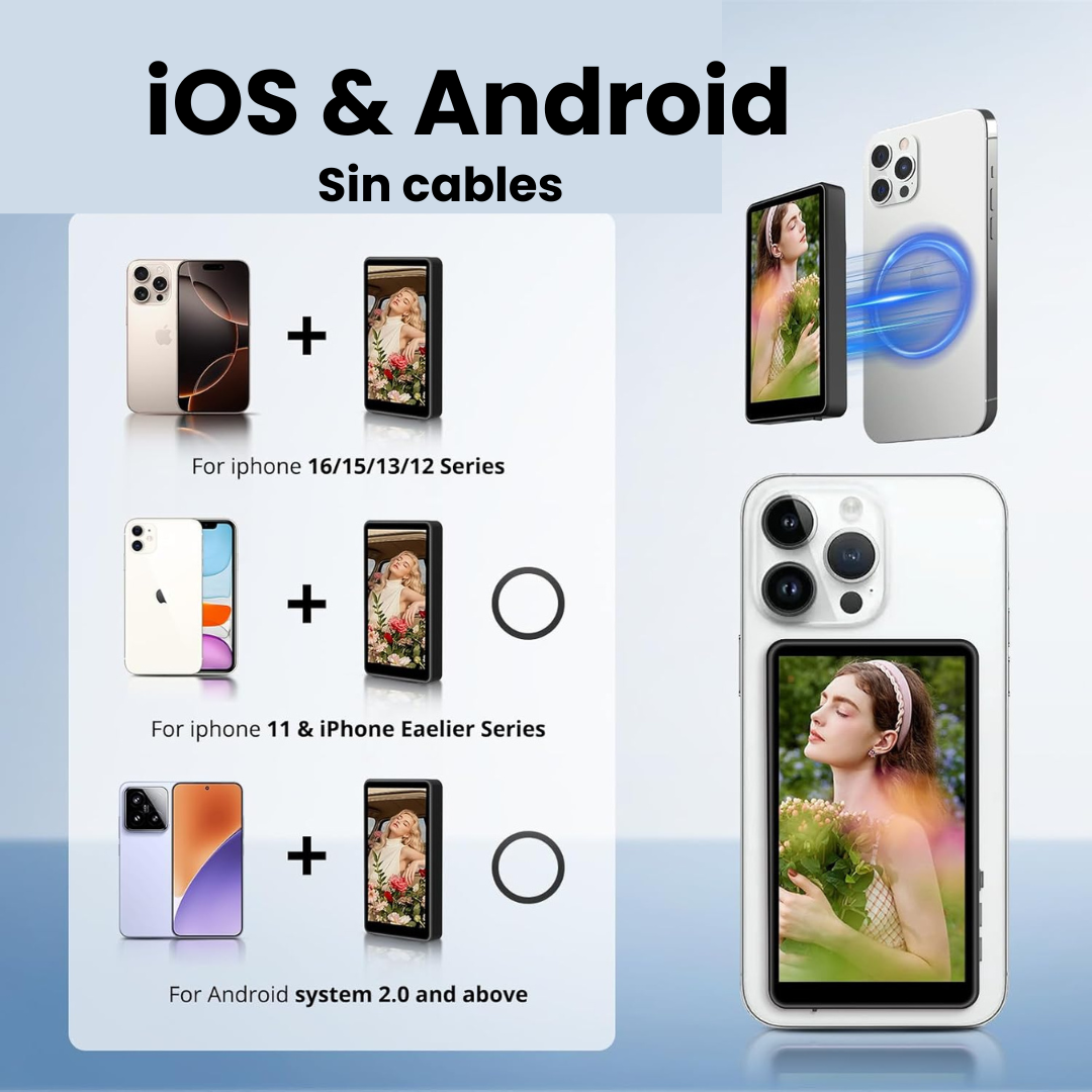 SelfieView pantalla trasera magnética para selfies